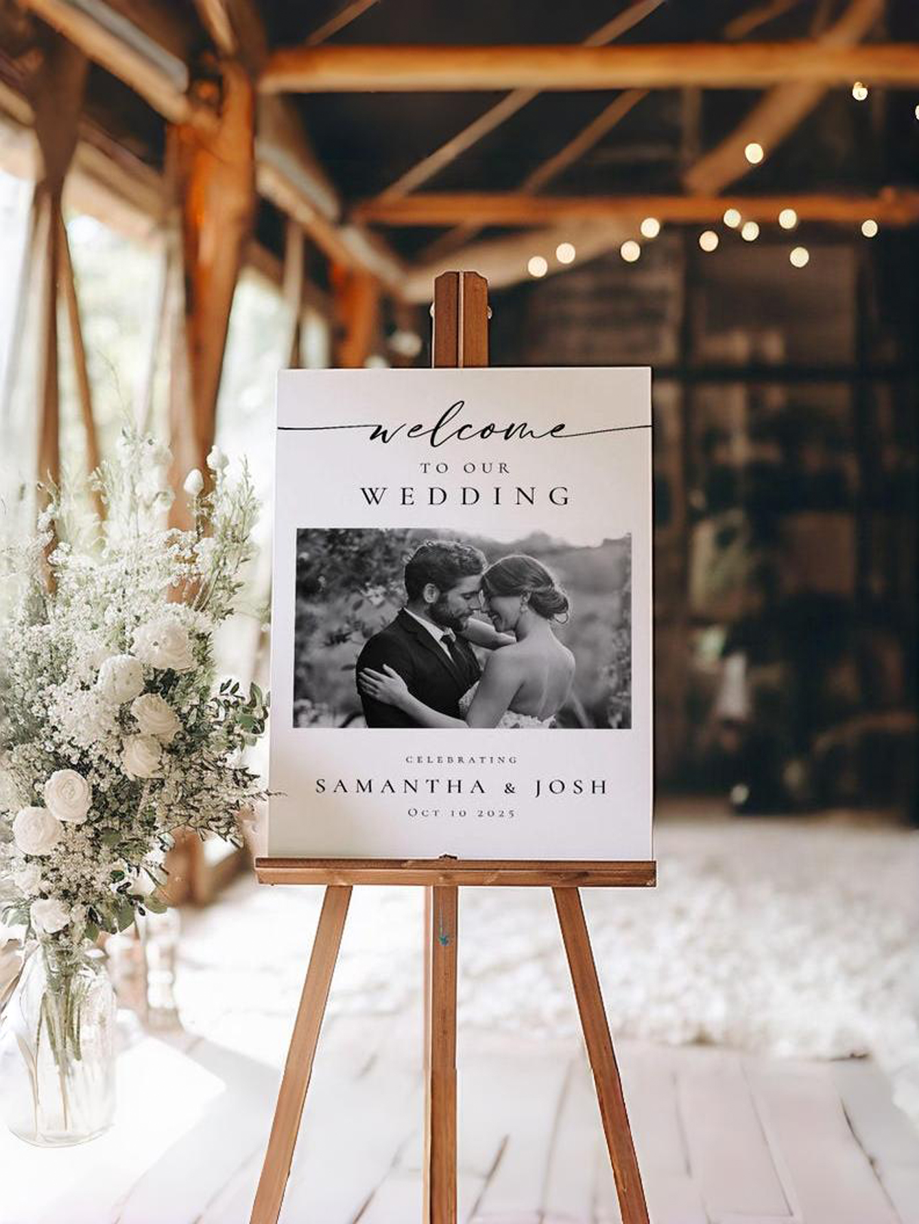 Photo Welcome Sign Outdoor Wedding Photo Directional Sign